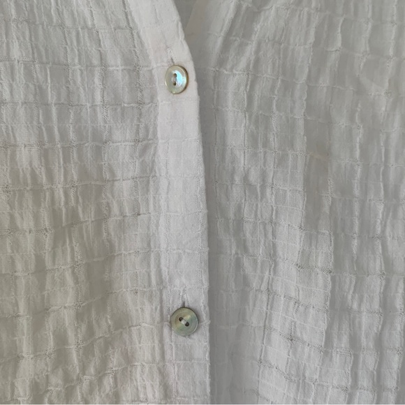 Eileen Fisher 3/4-Sleeve Stretch-Cotton Voile Box Tunic Top - Picture 6 of 8